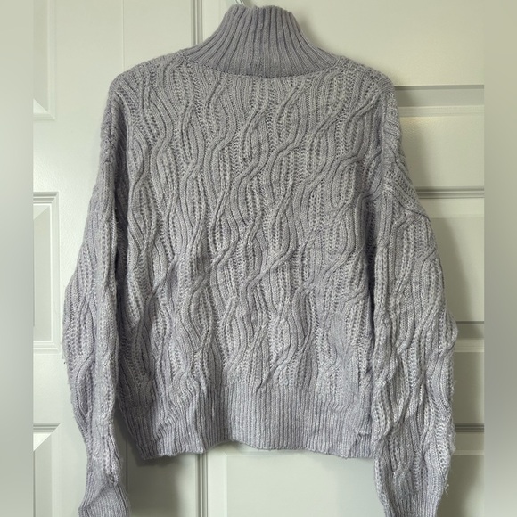 Vineyard Vines Lavender Cable Knit Turtleneck Sweater Wool Blend - Picture 5 of 6